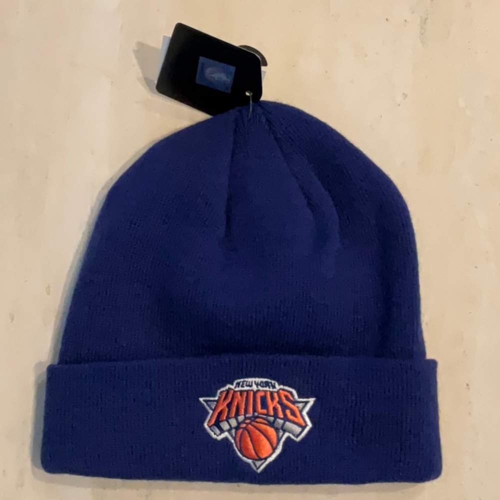 New York Knicks Beanie Knit Hat Embroidered Logo NBA NY Winter Basketball New